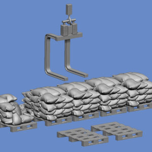 Oderhochwasser 2002 - Paletten mit Sandsäcken - 3D Datei – Bild 1