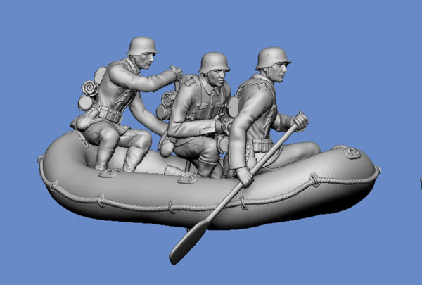 WW2-118 Pioniere mit Schlauchboot B - 1000