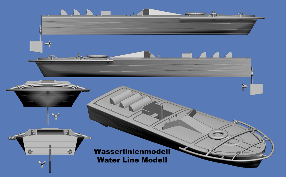 Sprengboot Wasserlinienmodell
