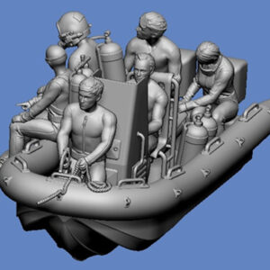 Taucher mit Schlauchboot