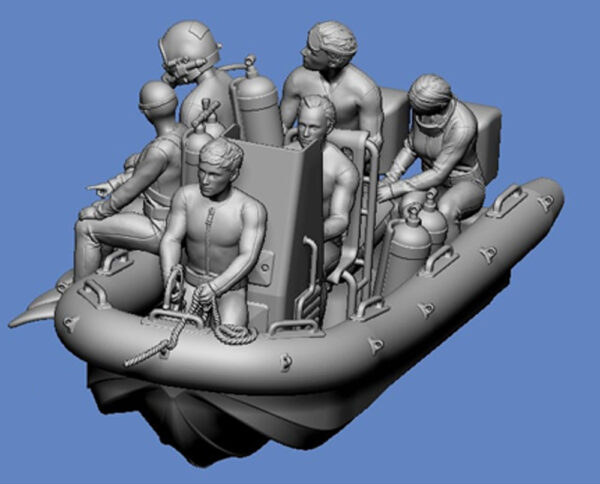 Civil-020 AA - 1000 Taucher mit Schlauchboot