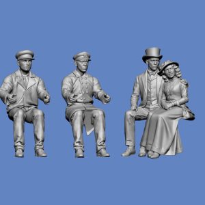 1910 Belle Époque verschiedene sitzende Charaktere – Bild 1