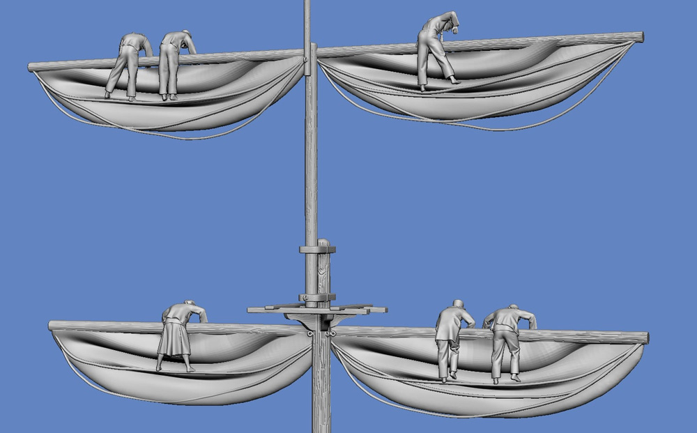 Matrosen bergen Segel