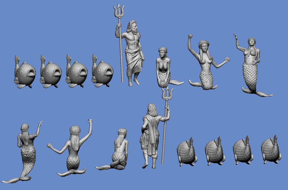 Verschiedene Statuen für den Neptunbrunnen