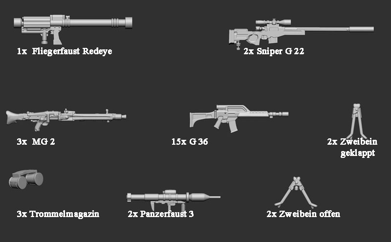 Handfeuerwaffen der Bundeswehr - Set 02