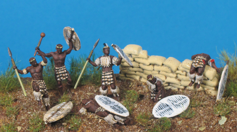 verwundete und tote Zulu Krieger