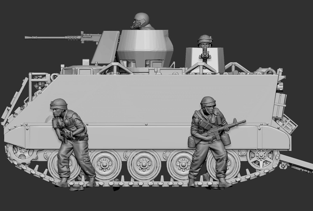 Crew für M113 ACAV + vorgehende Infanterie
